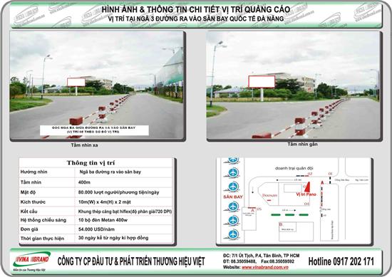 Pano trụ tại ngã 3 đường ra - vào sân bay Đà Nẵng