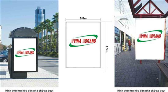 Bảng hộp đèn tại các nhà chờ xe bus