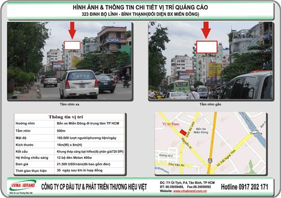 BẢNG QUẢNG CÁO VINA BRAND tại Bến xe miền Đông - Bình Thạnh Tp HCM