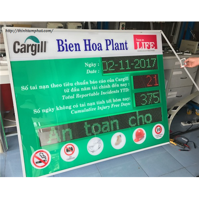 Bảng điện tử led ngoài trời hiển thị thông tin cho công ty Cargill VN