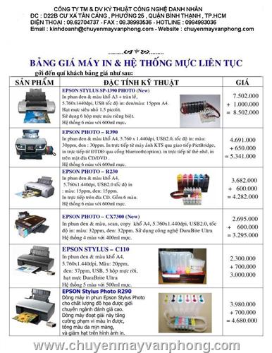 HỆ THỐNG MỰC LIÊN TỤC