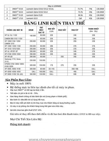 BẢNG GIÁ DỊCH VỤ