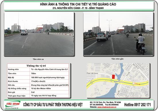 quảng cáo Pano tại 21L Nguyễn Hữu Cảnh - Q. Bình Thạnh hướng về Q.1