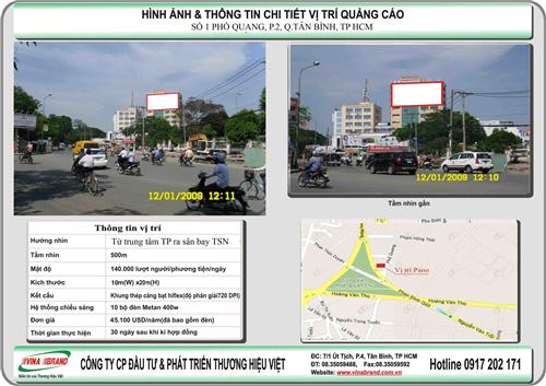Sân bay Tân Sơn Nhất (Số 1 Phổ Quang) - bảng quảng cáo Vina Brand