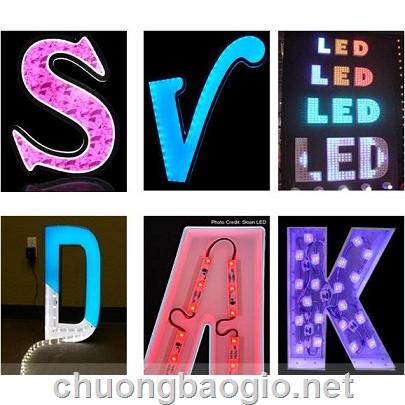 •	Biển chữ nổi gắn LED  •	Bien chu noi gan LED