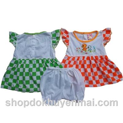 Bộ thun cho bé gái 5 - 7kg.