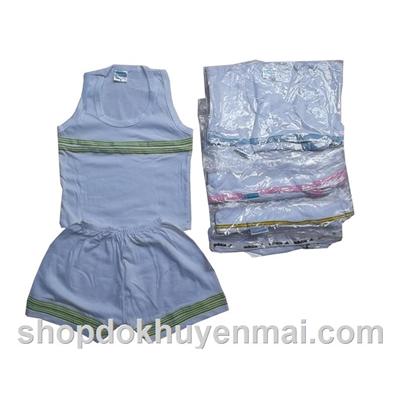 Bộ ba lỗ thể thao bé trai < 8kg 100% cotton - Viền hồng