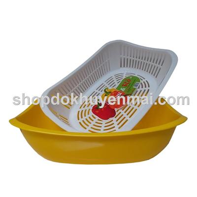 Bộ thau rổ nhựa chữ nhật Knorr - Nhựa Tân Lập Thành