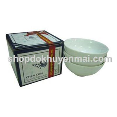 Bộ 3 chén sứ trắng Minh Long 1