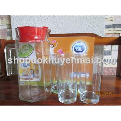 Bộ bình + ly cao thủy tinh Dutch Lady