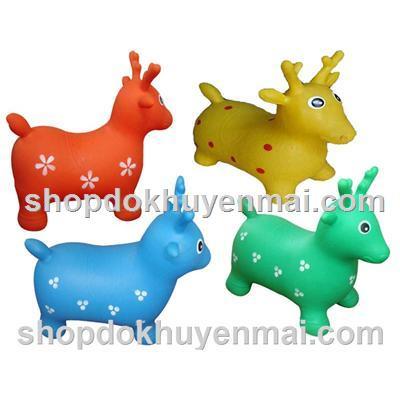 Thú nhún cao su loại 1 - Có 3 màu xanh lá, đỏ, cam