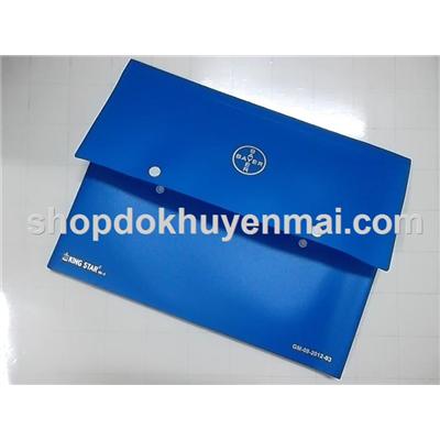 Cặp nhựa một ngăn hai nút đựng hồ sơ Bayer - khổ A4