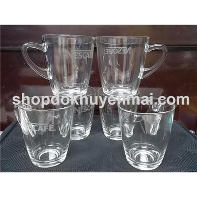 Bộ 6 ly thủy tinh Thái Lan dày, có quai