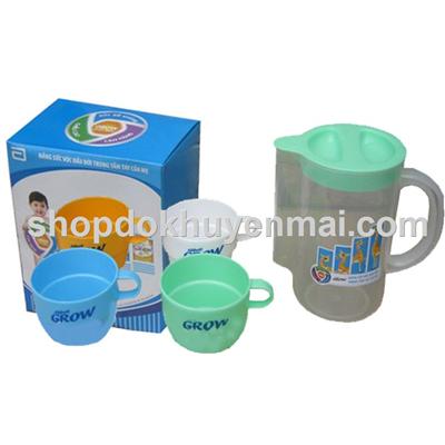 Bộ bình và 4 ly nhựa Abbott nhiều màu sắc cho bé