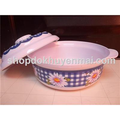 Thố Melamine có nắp - Đk 22cm - Sữa Berlamin tặng