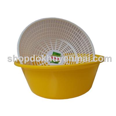 Bộ thau rổ nhựa tròn Knorr đk 30cm - Nhựa Tân Lập Thành