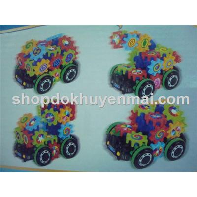 Xe xếp hình bánh răng điều khiển cho bé - Tặng pin