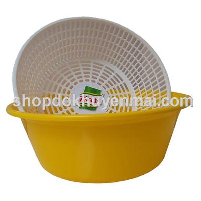 Bộ thau rổ nhựa tròn Knorr đk 35cm - Nhựa Tân Lập Thành