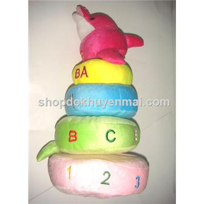 Cá heo thông thái xếp chồng Dumex bằng vải bông mềm mịn cho bé