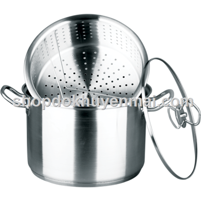 Bộ xửng hấp Inox Rinnai 3 đáy nắp kính 24cm