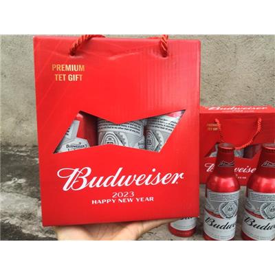 Giỏ Quà 3 CHAI Nhôm Bia Budweiser Premium Tet Gift 2023  Gio Qua 3 CHAI Nhom Bia Budweiser Premium Tet Gift 2023