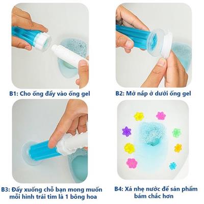 XANH BIỂN: Gel Thơm Khử Mùi Diệt Khuẩn Bồn Cầu Dạng Thạch Hình Bông Hoa