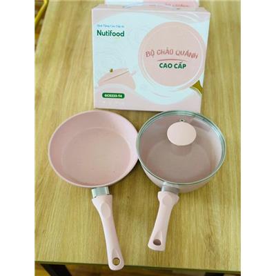 Bộ Chảo Quánh Vân Đá Đáy Từ Cao Cấp Green Cook GCS223-T4 MÀU HỒNG