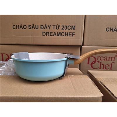 XANH NGỌC, TAY VÂN GỖ: Chảo Đúc Sâu Lòng Chống Dính Ceramic Cao Cấp DREAM CHEF 20Cm Đáy Từ  XANH NGOC, TAY VAN GO: Chao Duc Sau Long Chong Dinh Ceramic Cao Cap DREAM CHEF 20Cm Day Tu