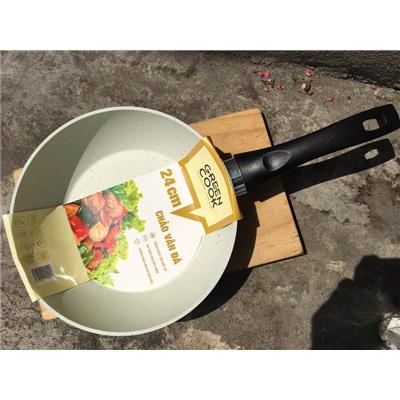 KEM: Chảo Sâu Vân Đá Chống Dính GREEN COOK Size 24cm Đáy Từ  KEM: Chao Sau Van Da Chong Dinh GREEN COOK Size 24cm Day Tu