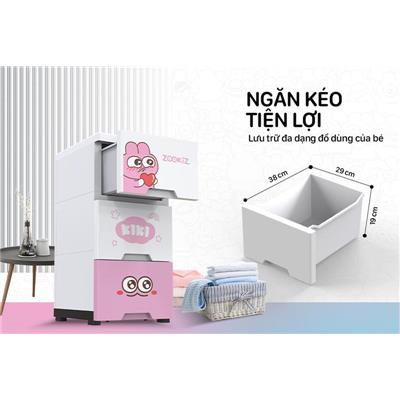 HỒNG: Tủ Nhựa Sơ Sinh 3 ngăn Happy Baby Sunhouse KS-CA343G3 + PHỤ PHÍ 50 NGÀN