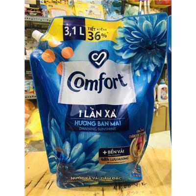 Nước Xả Vải Comfort 1 Lần Xả Giữ Màu Hương Ban Mai Túi 3.1L