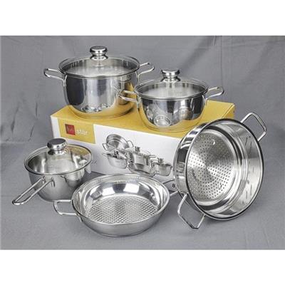 Bộ Nồi-Chảo-Xửng Hấp Inox Cao Cấp 3 Đáy FIVE STAR FSB5002 - NẮP KÍNH (8 Chi Tiết)  Bo Noi-Chao-Xung Hap Inox Cao Cap 3 Day FIVE STAR FSB5002 - NAP KINH (8 Chi Tiet)