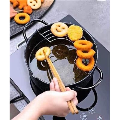 Nồi Chiên Tempura Vân Đá Size 20cm Kèm Vỉ Gác Ráo Dầu