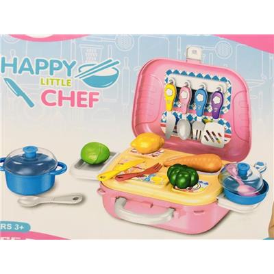 Bộ Đồ Chơi Nhập Vai ĐẦU BẾP 2 Trong 1 Happy Chef (HỘP HỒNG 21 Chi Tiết)