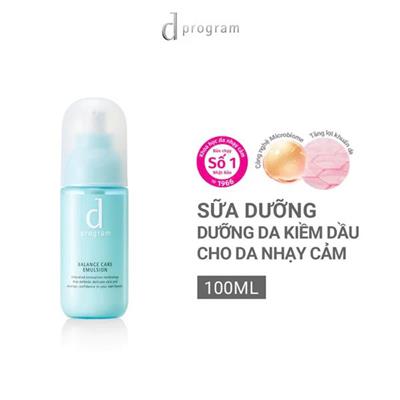 XANH: Sữa Dưỡng Cho DA DẦU/ HỖN HỢP Nhạy Cảm D Program Microbiome Balance Care Emulsion 100ml