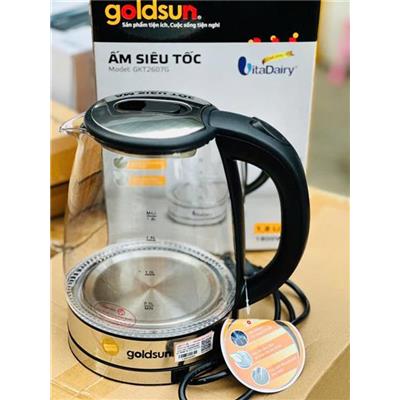 Ấm/ Bình Đun Siêu Tốc Thủy Tinh GOLDSUN 1.8 Lít