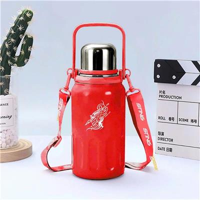 Bình Giữ Nhiệt Sting Màu Đỏ 800ml Có Quai Xách + Dây Đeo  Binh Giu Nhiet Sting Mau Do 800ml Co Quai Xach + Day Deo