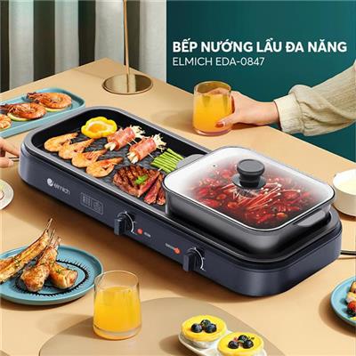 Bếp Nướng Lẩu Đa Năng Elmich EDA-0847  Bep Nuong Lau Da Nang Elmich EDA-0847