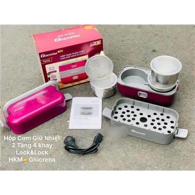 Hộp Cơm Hâm Nóng Thực Phẩm LocknLock 2 Tầng 2000ml EJR244PUPGLU