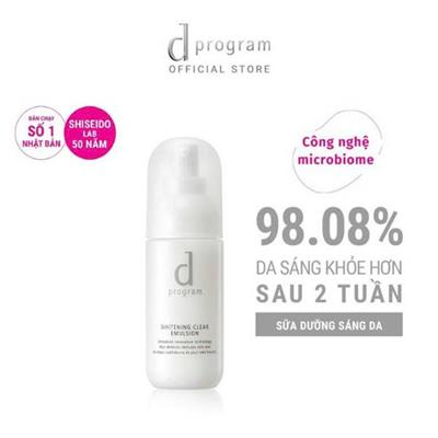 TRẮNG THẤP: Sữa Dưỡng d program DƯỠNG TRẮNG MỜ THÂM 100ml Whitening Clear Emulsion