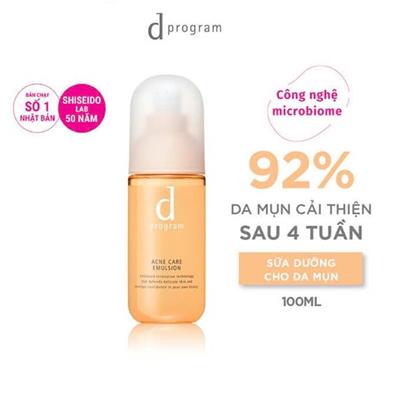 VÀNG THẤP: Sữa Dưỡng Cho DA MỤN NHẠY CẢM d Program 100ml Acne Care Emulsion