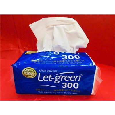 Bịch Khăn Giấy Lụa LET-GREEN 300 Tờ x 2 Lớp  Bich Khan Giay Lua LET-GREEN 300 To x 2 Lop