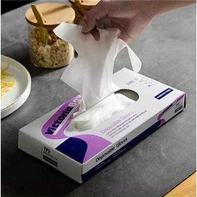Hộp 100 Găng Tay Thực Phẩm TPE Victoria Bay Dùng Một Lần Size L  Hop 100 Gang Tay Thuc Pham TPE Victoria Bay Dung Mot Lan Size L
