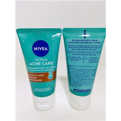 MỘT TUÝP: Sữa Rửa Mặt Nivea Derma Acne Care 50ml Cho DA MỤN