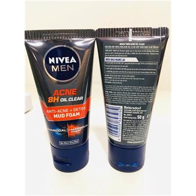 MỘT TUÝP: Sữa Rửa Mặt NIVEA MEN Giúp Giảm Mụn & Hư Tổn Da 50g Anti Acne Oil Control Mud Foam