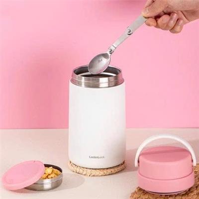 Hộp Giữ Nhiệt ĐỰNG CHÁO LocknLock Handle Food Jar LHC8043PTK 1 Lít MÀU HỒNG