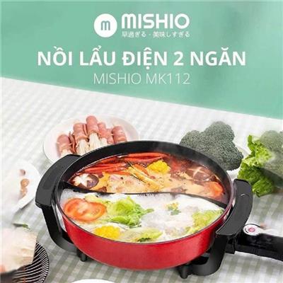 Nồi LẨU ĐIỆN 2 NGĂN Mishio 5 Lít MK112 - MÀU ĐỎ