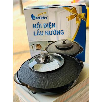 NỒI ĐIỆN LẨU NƯỚNG TRÒN Đa Năng 2 IN 1 Vitadairy