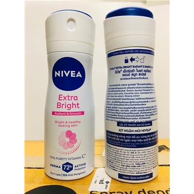 XỊT NGĂN MÙI NIVEA CHO NỮ Giúp Trắng Mịn Mờ Vết Thâm Nivea 60Ml (CHAI TRẮNG)
