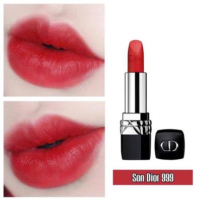 MINI SIZE 1.5G: Son Dior Rouge Dior Satin Lipstick 999 Full Box – Màu Đỏ Tươi